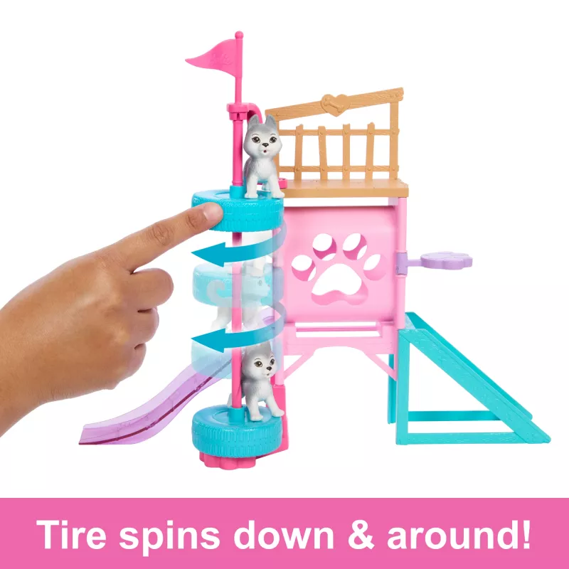 Barbie and Stacie to the Rescue Puppy Playground Playset with Doll, 3 Pet Dog Figures & Accessories