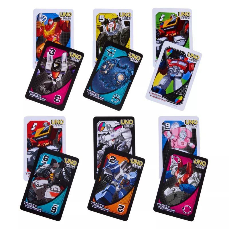 Games UNO Flip Transformers Card Game for Kids & Family Night