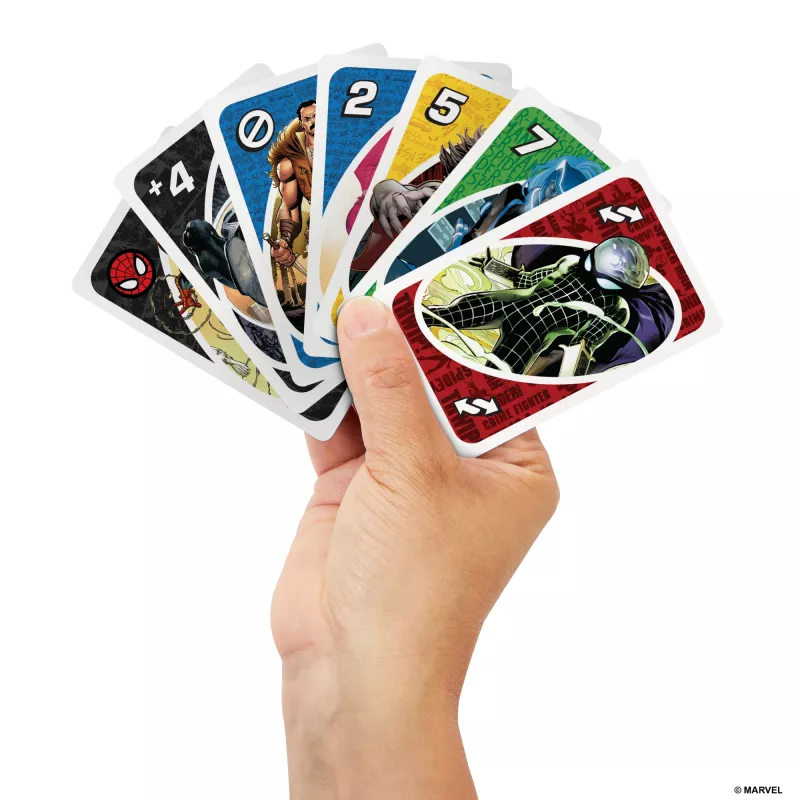 Games UNO The Amazing Spider-Man Card Game for Kids, Adults & Family Night Inspired by Marvel Comic Book Series
