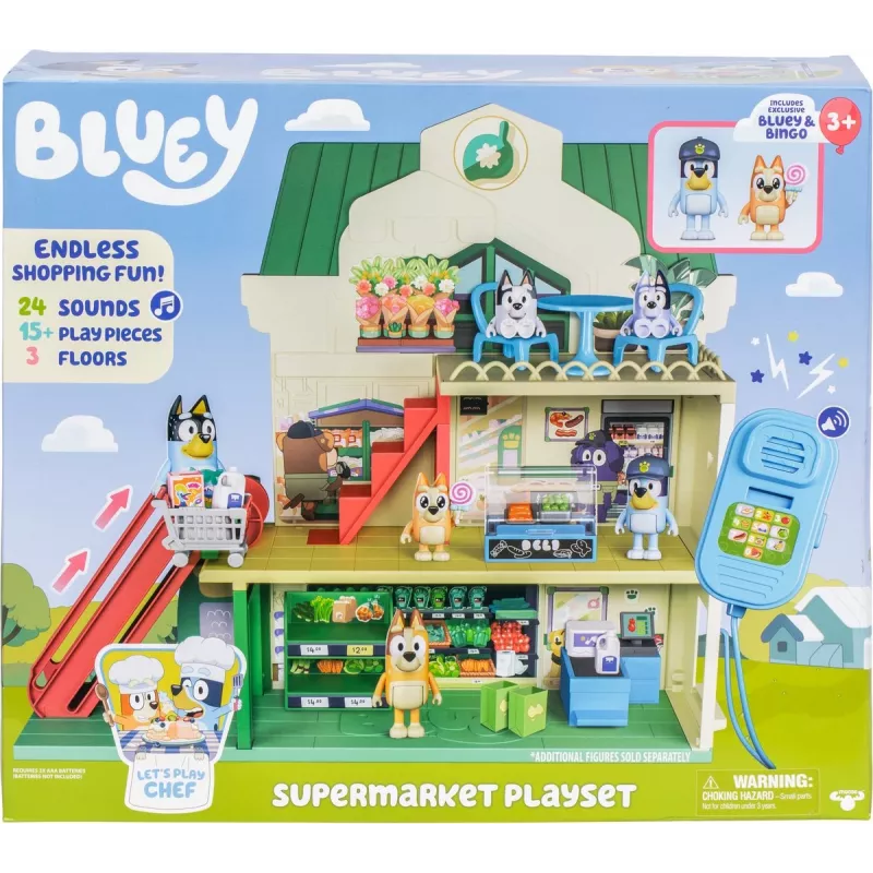 Toy playset Polesie MS18918 – Bluey-themed shopping set, sounding, AAA battery, age 3+