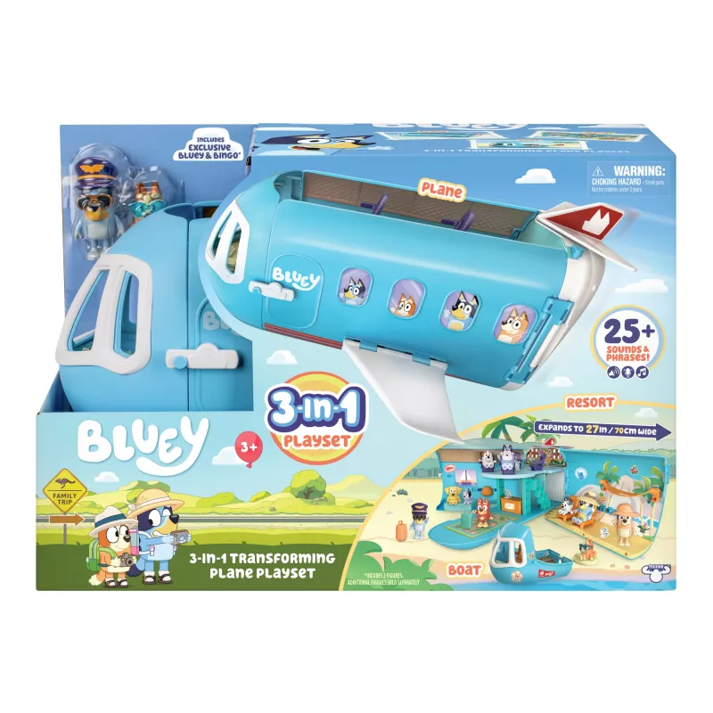 Airport & aircraft Moose Toys Bluey 3 in 1 Airplane Playset Multicolour