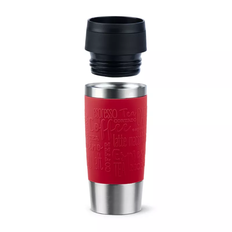 EMSA Travel Mug Classic N2020400 travel mug 360 ml Black, Red, Stainless steel Stainless steel