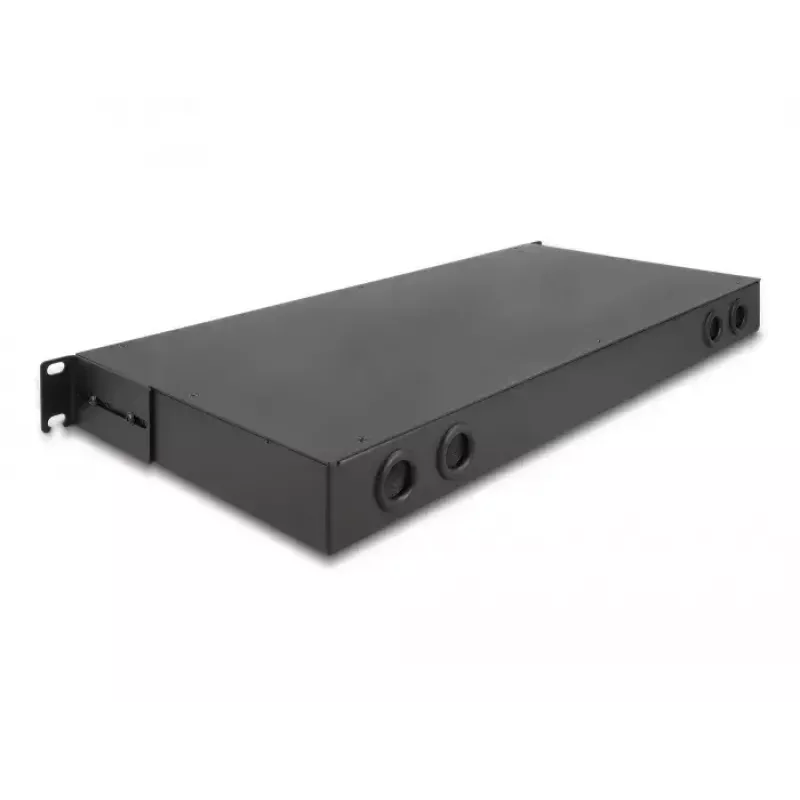 DeLOCK 19 inch Fiber Optic HD Patch Panel 1U Black Metal Rack Mounting