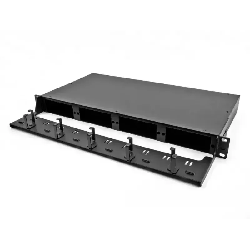 DeLOCK 19 inch Fiber Optic HD Patch Panel 1U Black Metal Rack Mounting