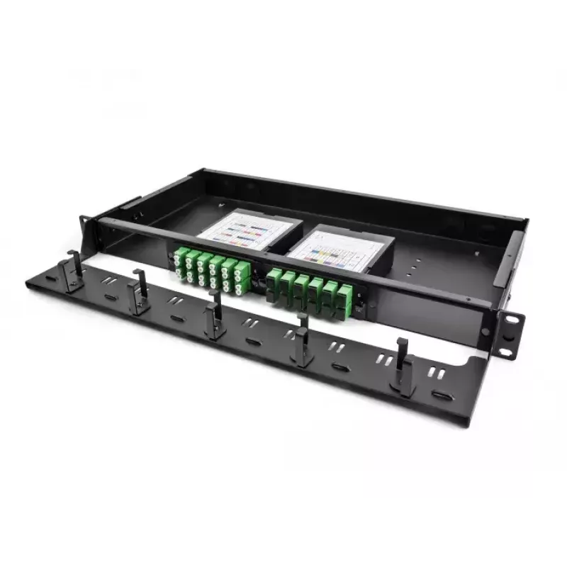 DeLOCK 19 inch Fiber Optic HD Patch Panel 1U Black Metal Rack Mounting
