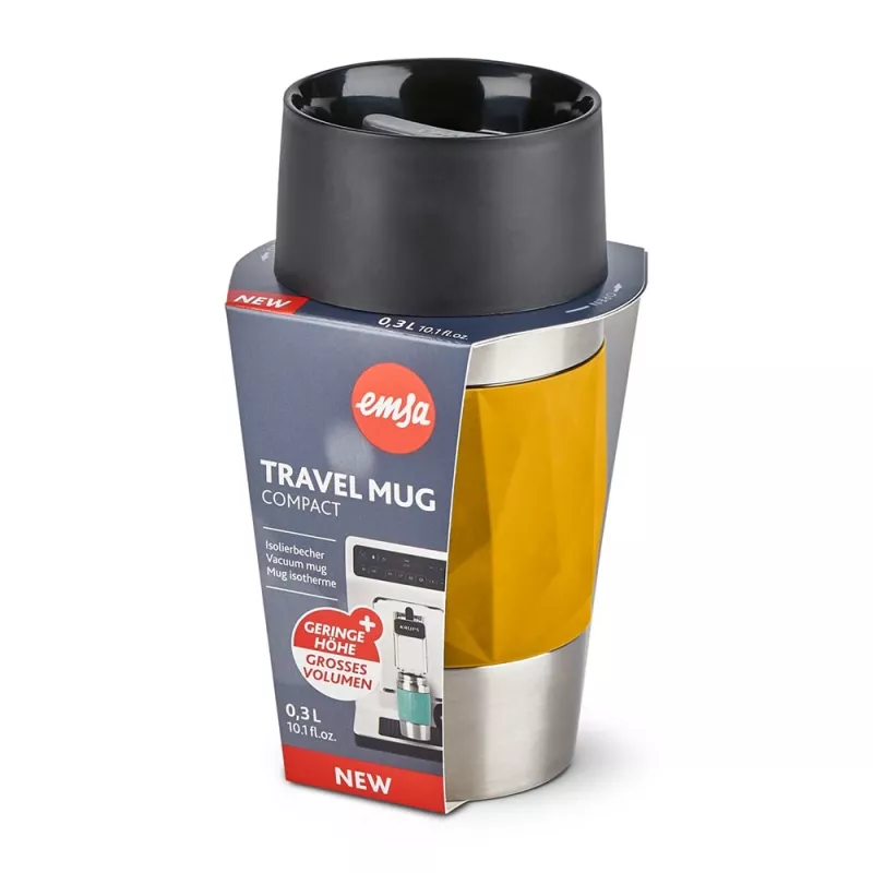 EMSA Travel Mug Compact 300 ml Stainless steel, Yellow