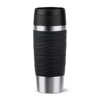 EMSA Travel Mug Waves 360 ml black stainless steel travel mug