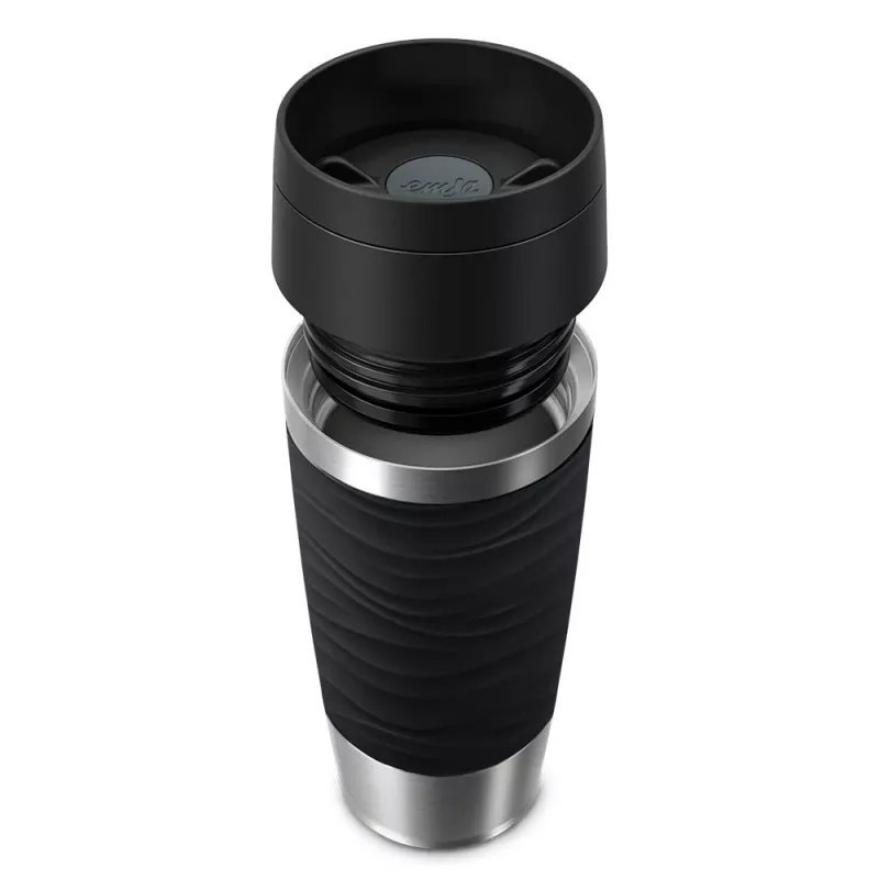 EMSA Travel Mug Waves 360 ml black stainless steel travel mug