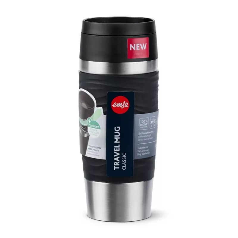 EMSA Travel Mug Waves 360 ml black stainless steel travel mug