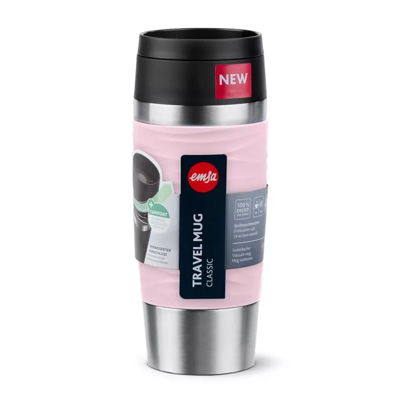 EMSA Travel Mug Waves 360 ml pink stainless steel travel mug