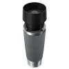 Travel Mug EMSA Classic Grande 500 ml — Grey Stainless Steel, Silicone Cover, Polypropylene Lid, Ø 8.3 cm × 240 mm