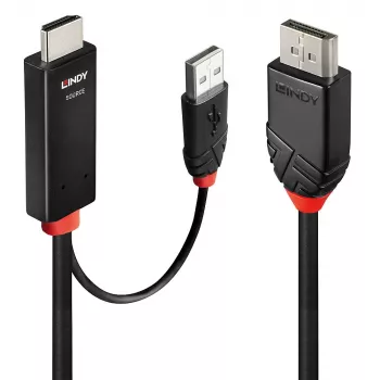 Lindy 2m HDMI to DisplayPort Cable HDMI USB Type-A DisplayPort
