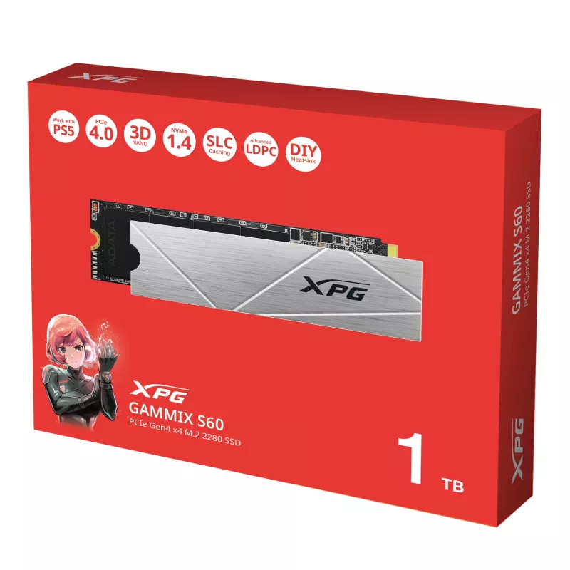 SSD disk ADATA 1 TB M.2 PCI Express 4.0 NVMe GAMMIX S60