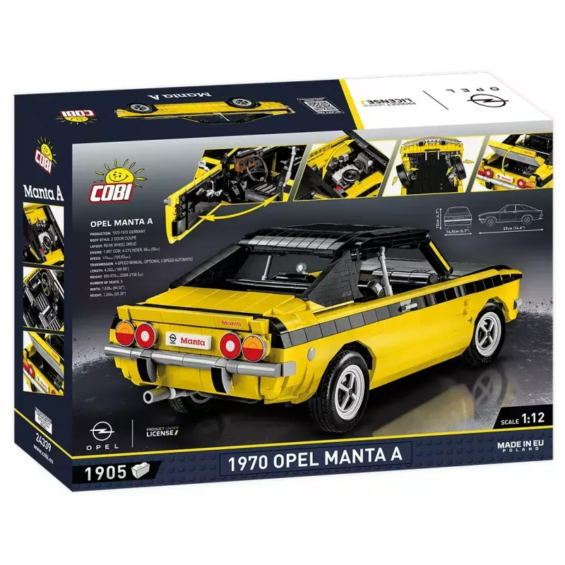 Construction toy Cobi Opel Manta A 1970 1:12 scale model, brick set