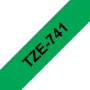 Brother TZE-741 label-making tape Black on green TZ