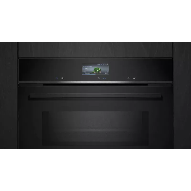 Siemens iQ700 CM776GKB1 oven 45 L 900 W Black, Stainless steel