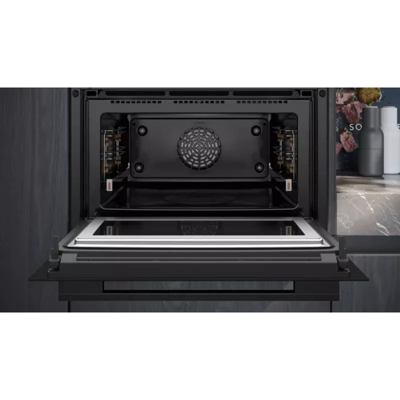 Siemens iQ700 CM776GKB1 oven 45 L 900 W Black, Stainless steel