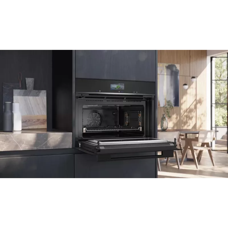 Siemens iQ700 CM776GKB1 oven 45 L 900 W Black, Stainless steel