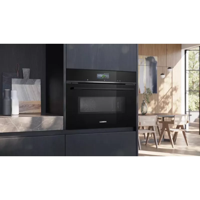Siemens iQ700 CM776GKB1 oven 45 L 900 W Black, Stainless steel