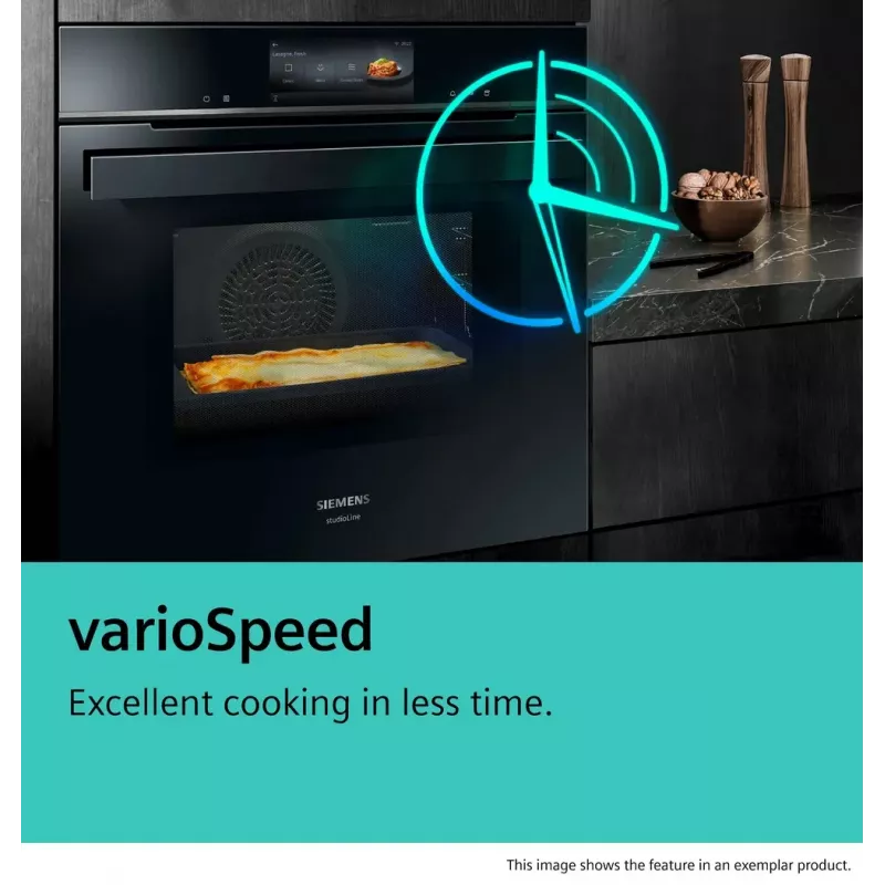 Siemens iQ700 CM776GKB1 oven 45 L 900 W Black, Stainless steel
