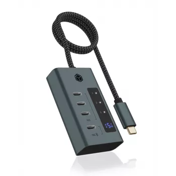 ICY BOX IB-HUB1454-C31 USB 3.2 Gen 1 (3.1 Gen 1) Type-C 10000 Mbit/s Blue, Grey