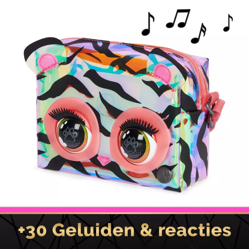 Purse Pets , Purrisma Interactive Tiger Pet Toy & Crossbody Bag, over 30 Sounds & Reactions, Kids Toys for Girls & Tweens