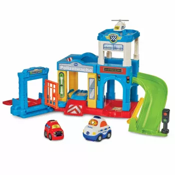 Toy playset VTech Tut Tut Baby Flitzer Police Station 80-569904 with interactive features and vehicles