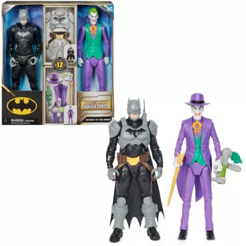 DC Comics , Batman Adventures, Batman vs The Joker Action Figures Set, 2 Figures, 12 Armor Accessories, 12-inch Super Hero Kids Toy for Boys & Girls