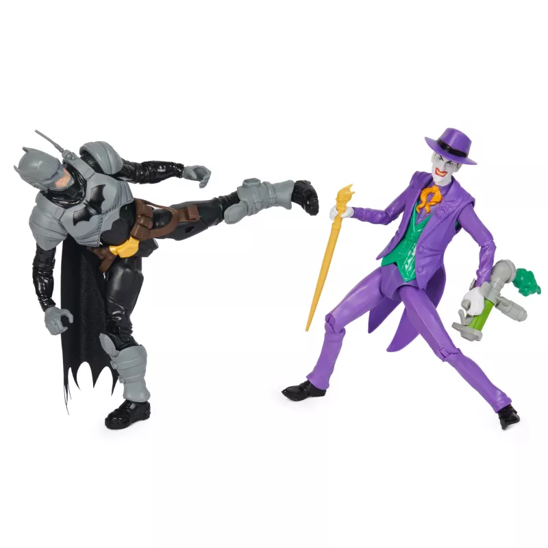 DC Comics , Batman Adventures, Batman vs The Joker Action Figures Set, 2 Figures, 12 Armor Accessories, 12-inch Super Hero Kids Toy for Boys & Girls