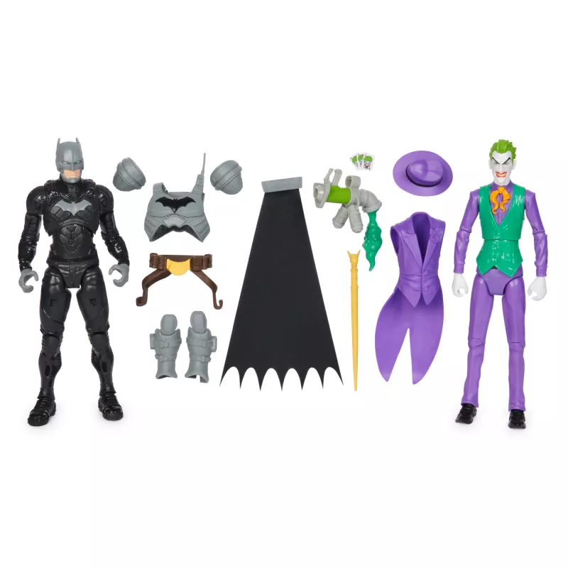 DC Comics , Batman Adventures, Batman vs The Joker Action Figures Set, 2 Figures, 12 Armor Accessories, 12-inch Super Hero Kids Toy for Boys & Girls