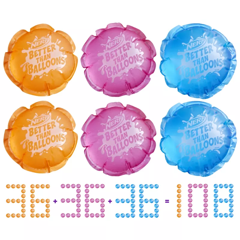 Nerf Super Soaker Better Than Balloons Water Toys, Easy 1 Piece Clean Up, 108 Pods, Lots of Ways to Play, Backyard Water Fun, Gifts for Kids, Ages 3+