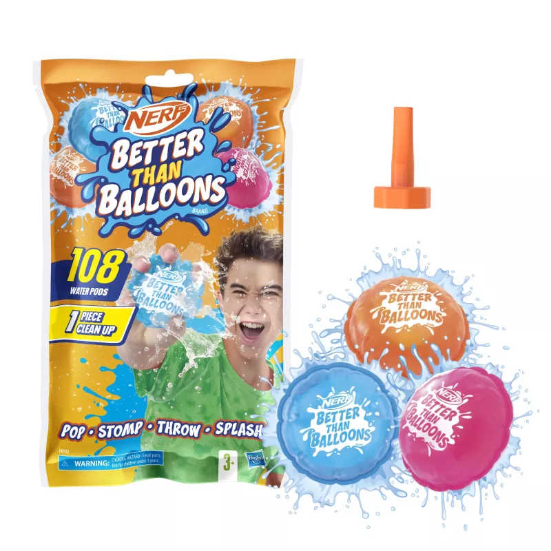 Nerf Super Soaker Better Than Balloons Water Toys, Easy 1 Piece Clean Up, 108 Pods, Lots of Ways to Play, Backyard Water Fun, Gifts for Kids, Ages 3+