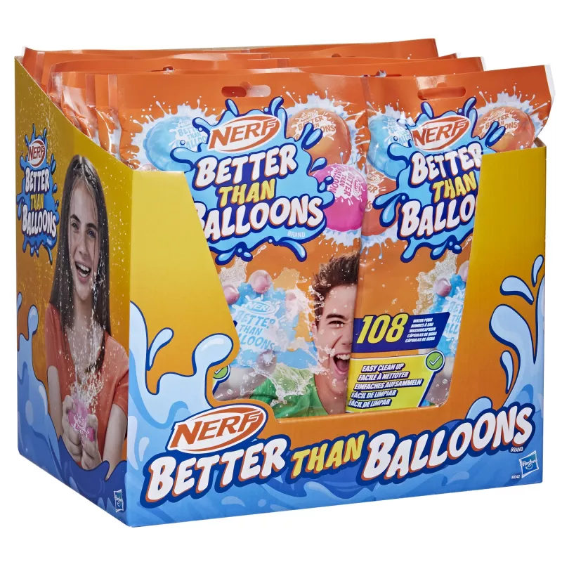 Nerf Super Soaker Better Than Balloons Water Toys, Easy 1 Piece Clean Up, 108 Pods, Lots of Ways to Play, Backyard Water Fun, Gifts for Kids, Ages 3+