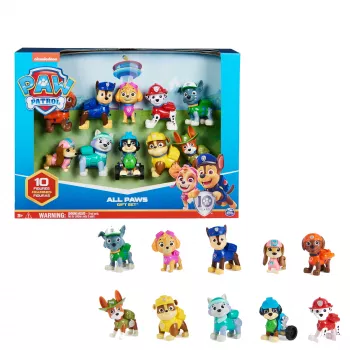 PAW Patrol , 10th Anniversary, All Paws On Deck Toy Figures Gift Pack with 10 Collectible Action Figures, Kids Toys for Ages 3 and up