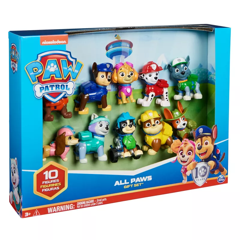 PAW Patrol , 10th Anniversary, All Paws On Deck Toy Figures Gift Pack with 10 Collectible Action Figures, Kids Toys for Ages 3 and up