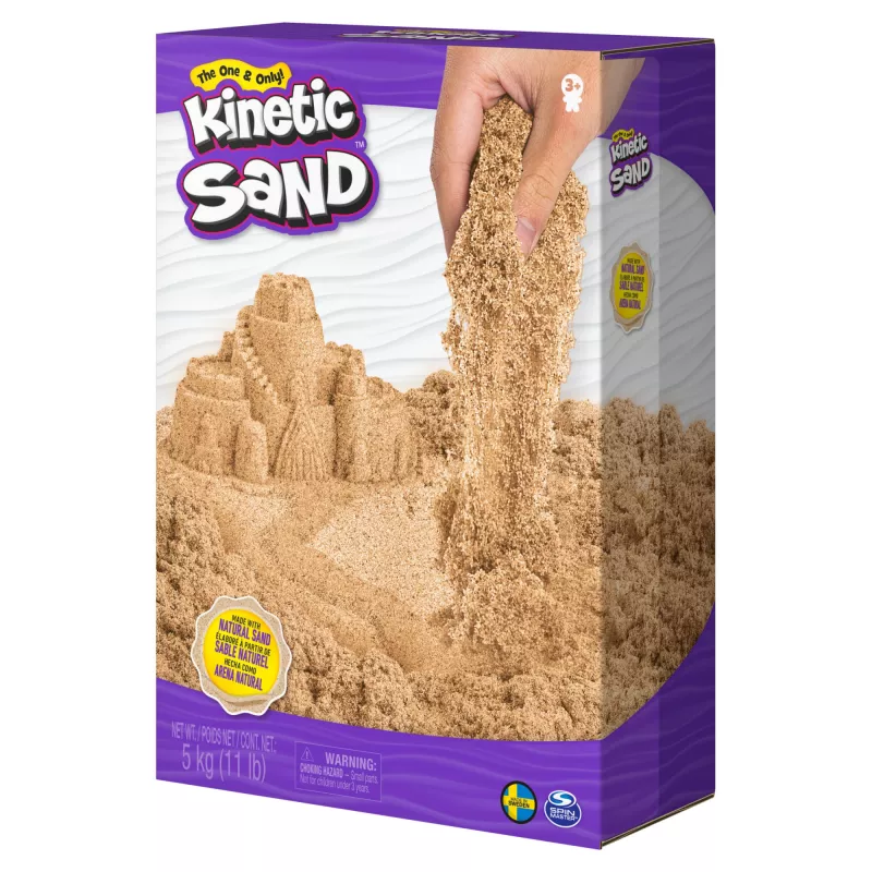 Kinetic Sand , 11lb (5kg) Natural Brown Play Sand for Arts and Crafts, Sandbox, Amazon Exclusive (Packaging May Vary), Moldable Sensory Toys for Ages 3 and up