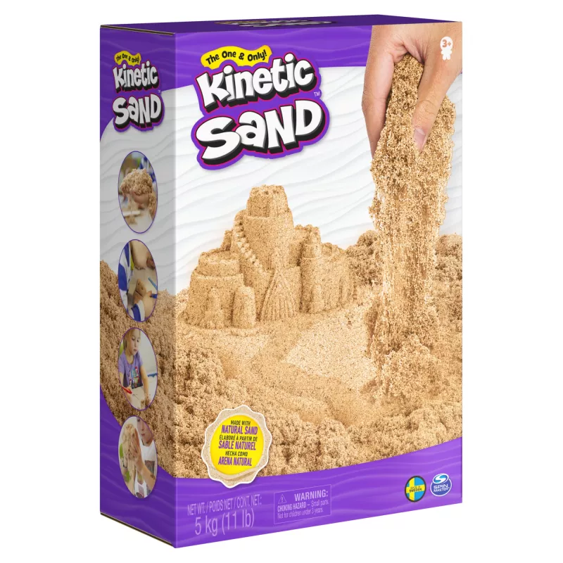 Kinetic Sand , 11lb (5kg) Natural Brown Play Sand for Arts and Crafts, Sandbox, Amazon Exclusive (Packaging May Vary), Moldable Sensory Toys for Ages 3 and up