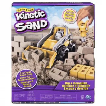 Kinetic Sand , Dig N' Demolish Playset with 1lb Play Sand & Toy Truck, Sensory Toys for Kids Ages 5 and up