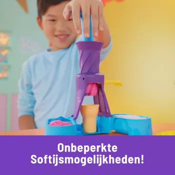 Kinetic Sand , Soft Serve Station, Easter Basket Stuffers, Includes 14oz Moldable Play Sand (3 Colors), 2 Ice Cream Cones & 2 Tools