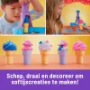 Kinetic Sand , Soft Serve Station, Easter Basket Stuffers, Includes 14oz Moldable Play Sand (3 Colors), 2 Ice Cream Cones & 2 Tools