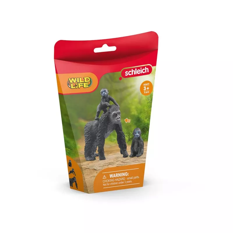 schleich WILD LIFE Gorilla Family, 3 yr(s), Jungle, Wild animals / adventure toys, Black, Grey