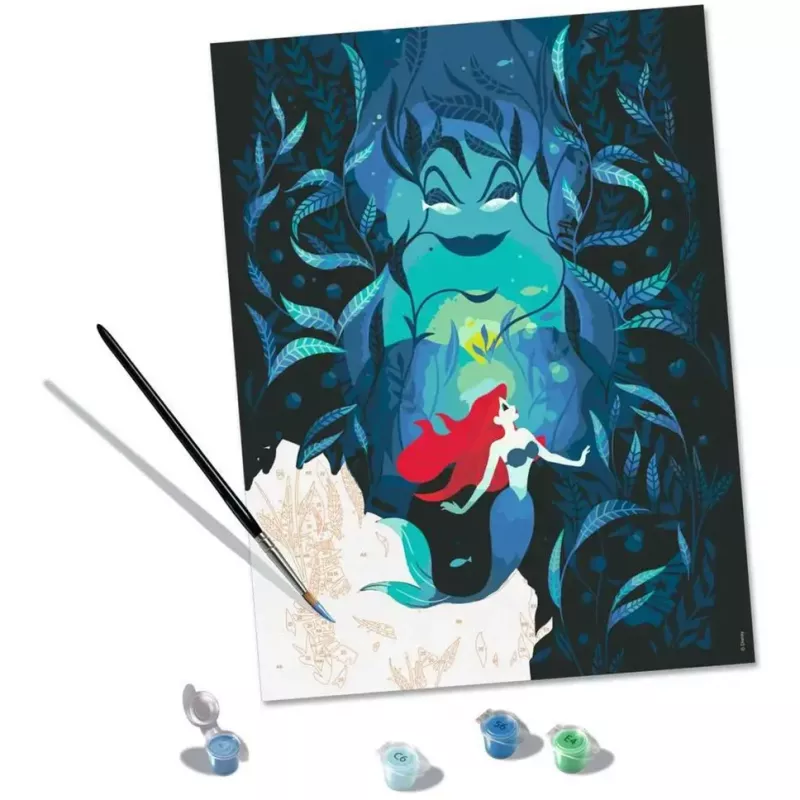 Ravensburger Painting Set CreArt Disney Ariel and Ursula 23732 — paint kit for kids with pre-printed motif