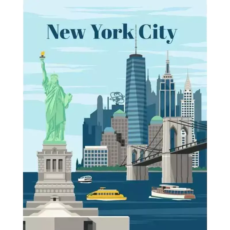 Painting kit Ravensburger CreArt — Colorful New York City (paint-by-number set)