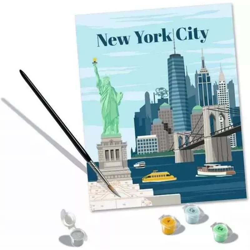 Painting kit Ravensburger CreArt — Colorful New York City (paint-by-number set)