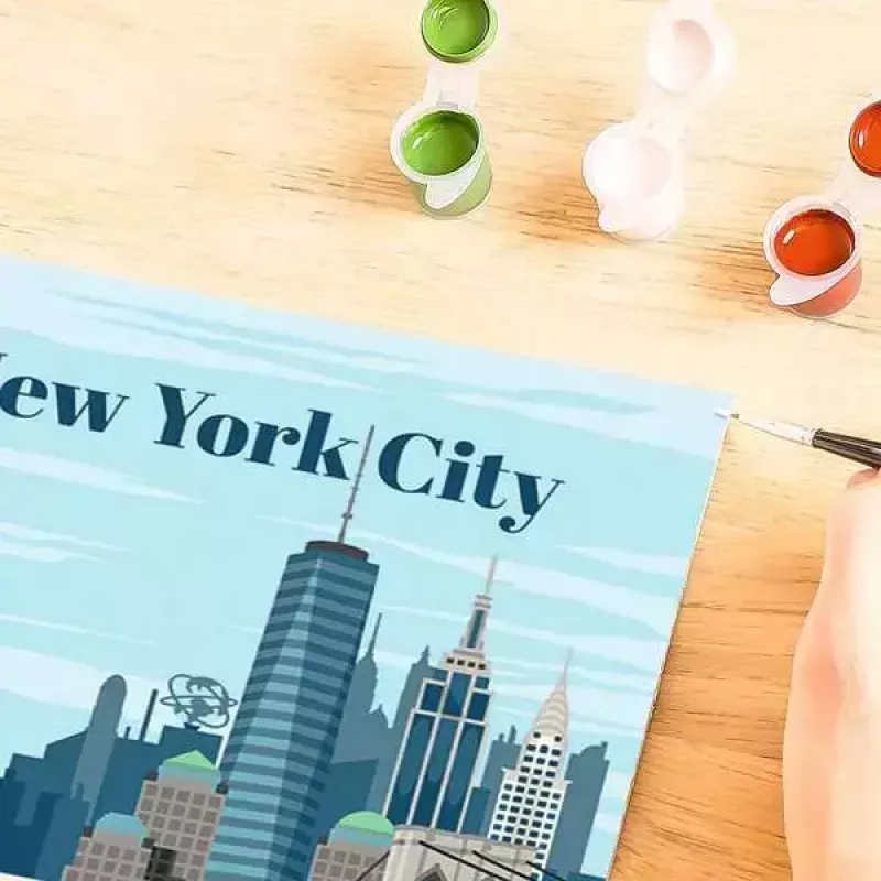 Painting kit Ravensburger CreArt — Colorful New York City (paint-by-number set)