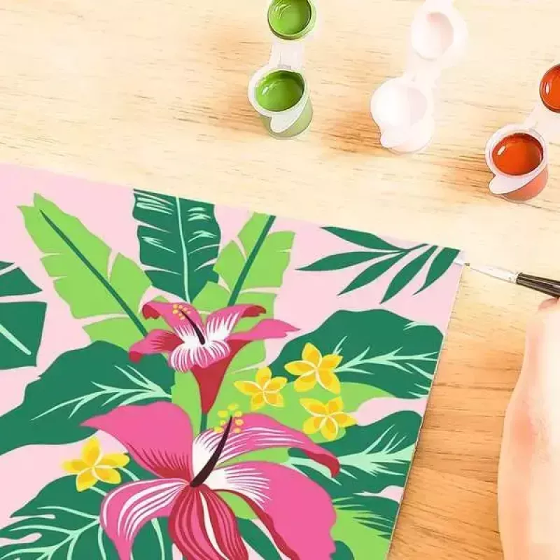 Ravensburger CreArt Tropical Plants painting kit, model 23728 — paint-by-numbers set