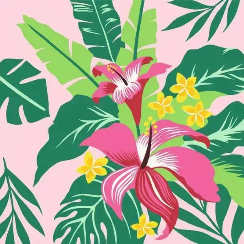 Ravensburger CreArt Tropical Plants painting kit, model 23728 — paint-by-numbers set