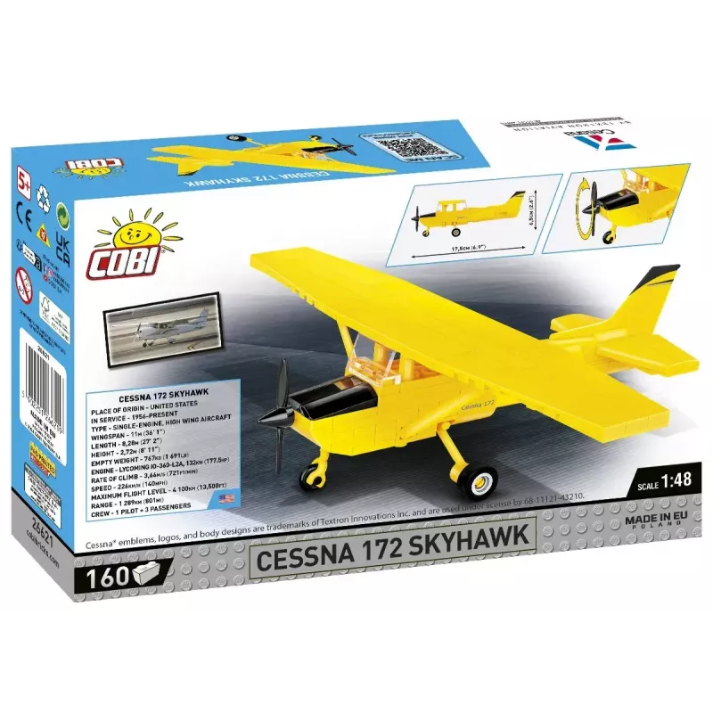 Construction toy Cobi Cessna 172 Skyhawk yellow model 26621 - scale and assembly set