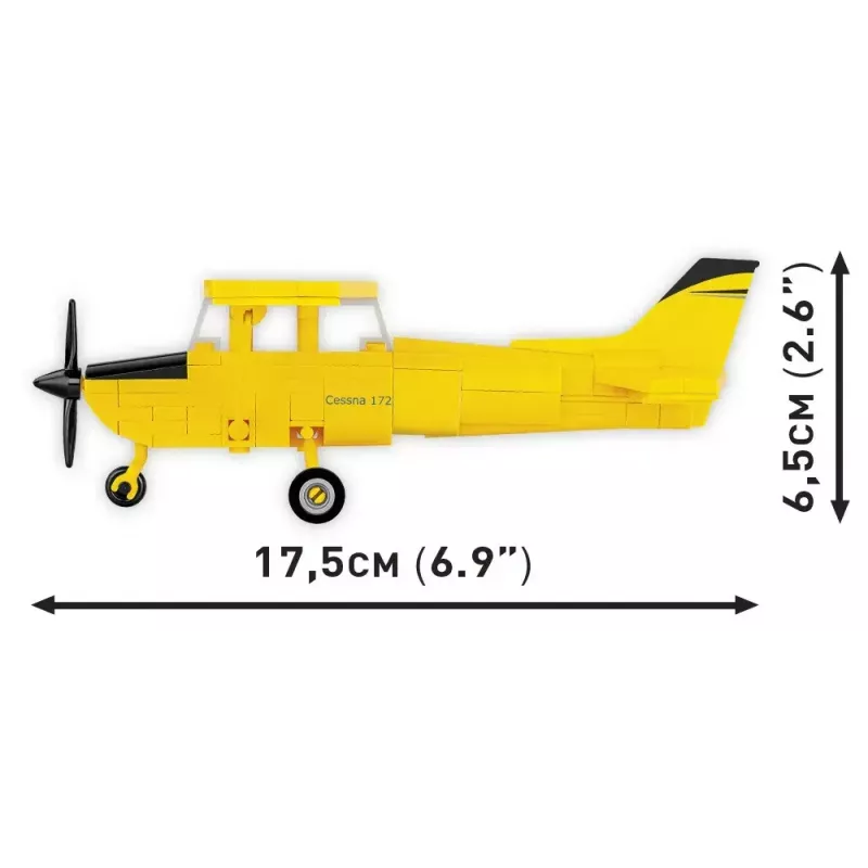Construction toy Cobi Cessna 172 Skyhawk yellow model 26621 - scale and assembly set