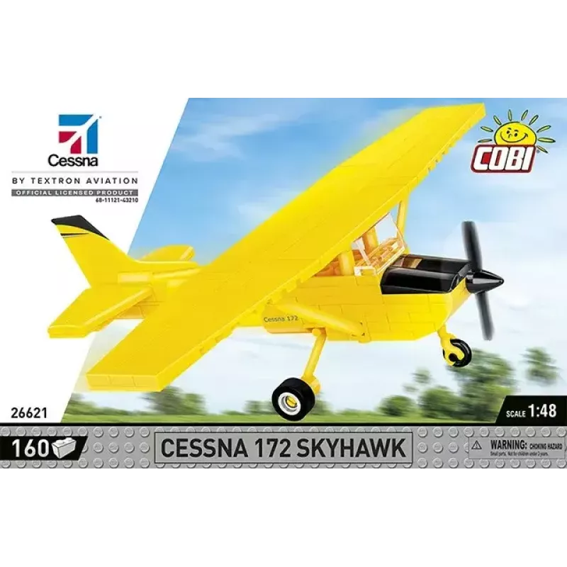 Construction toy Cobi Cessna 172 Skyhawk yellow model 26621 - scale and assembly set